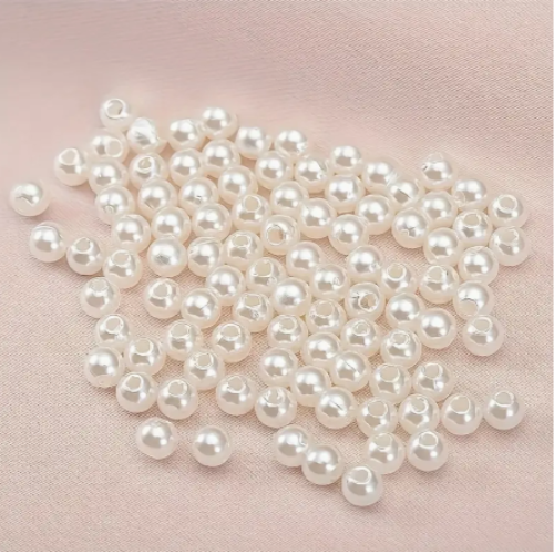 Glass Pearl Beads, Bridal White, Round, 6mm - BEADED CREATIONS
