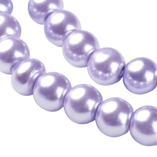 Glass Pearl Beads, Lavender, Round, 8mm - BEADED CREATIONS
