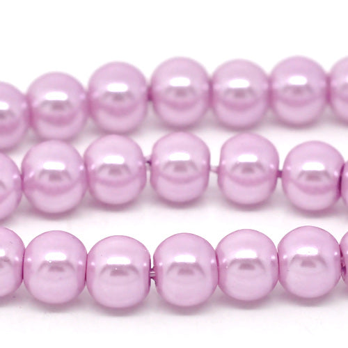 Glass Pearl Beads, Lilac, Round, 16mm - BEADED CREATIONS
