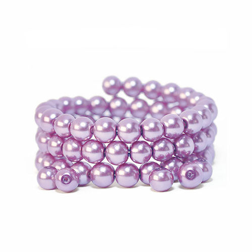 Glass Pearl Beads, Lilac, Round, 8mm - BEADED CREATIONS