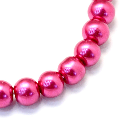 Glass Pearl Beads, Medium Violet Red, Round, 8mm - BEADED CREATIONS