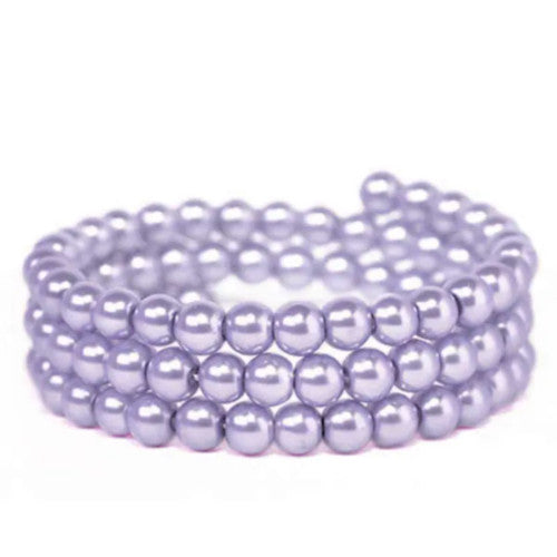 Glass Pearl Beads, Pastel Purple, Round, 8mm - BEADED CREATIONS