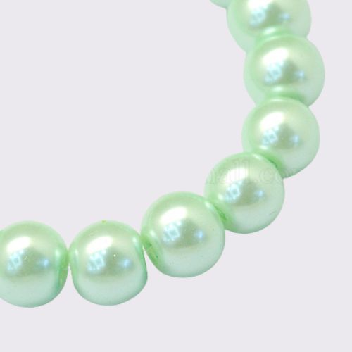 Glass Pearl Beads, Round, Pale Green, 4mm - BEADED CREATIONS