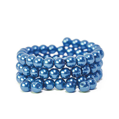 Glass Pearl Beads, Royal Blue, Round, 8mm - BEADED CREATIONS