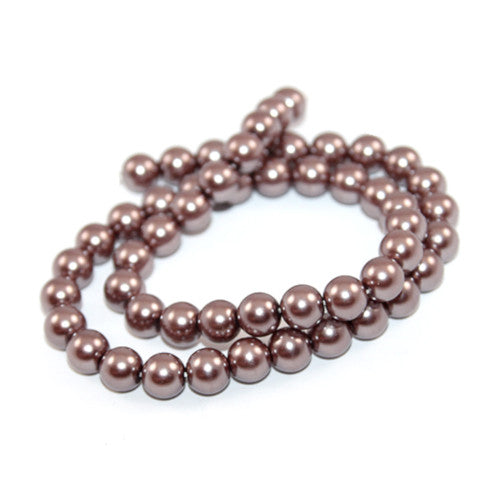 Glass Pearl Beads, Vintage Rose, Round, 8mm - BEADED CREATIONS