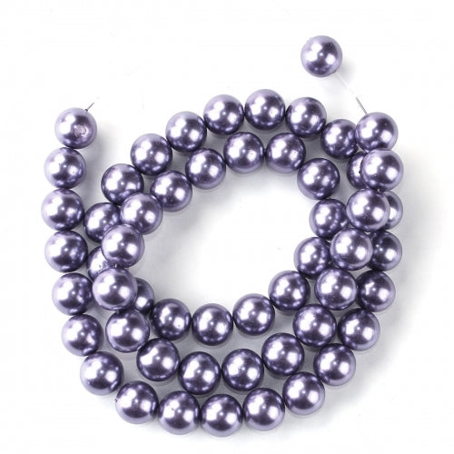 Glass Pearl Beads, Violet, Round, 16mm - BEADED CREATIONS