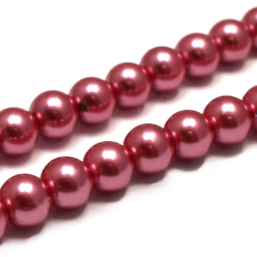 Glass Pearl Beads, Watermelon, Round, 8mm - BEADED CREATIONS