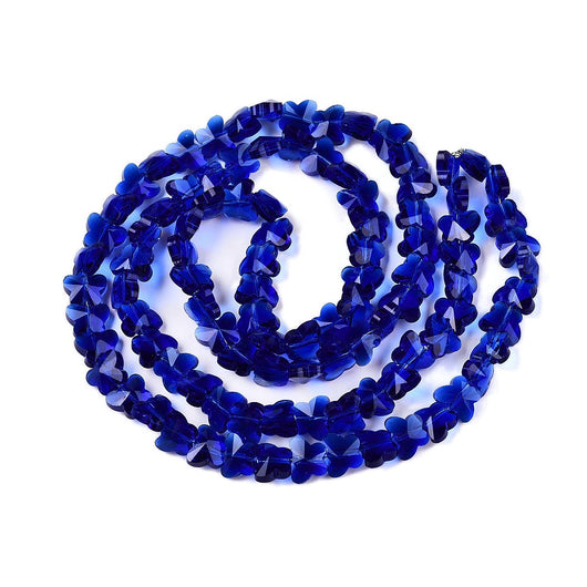 Glass Beads, Butterfly, Faceted, Transparent, Royal Blue, 10mm - BEADED CREATIONS