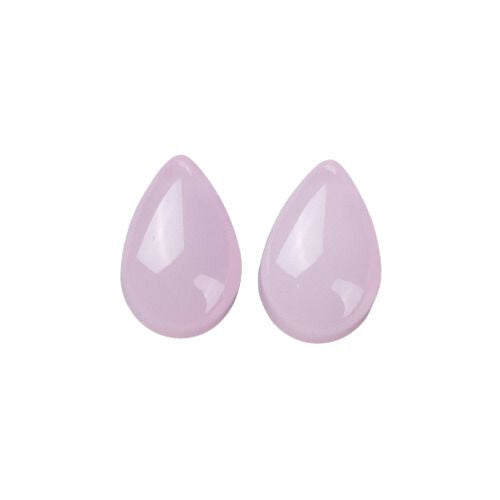 Glass Beads, Teardrop, Top-Drilled, Opaque, Pink, 9mm - BEADED CREATIONS