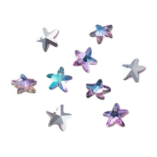 Glass Charms, Starfish, Faceted, Light Amethyst, 14mm - BEADED CREATIONS