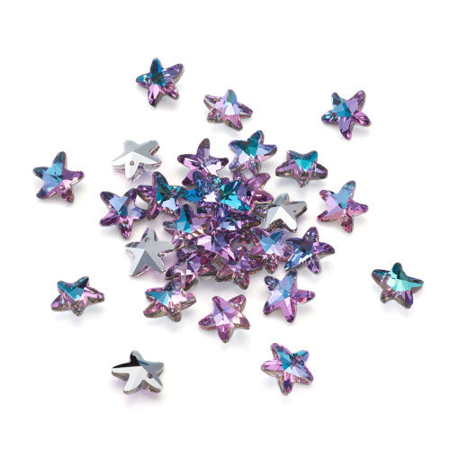 Glass Charms, Starfish, Faceted, Light Amethyst, 14mm - BEADED CREATIONS