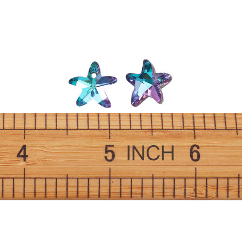 Glass Charms, Starfish, Faceted, Light Amethyst, 14mm - BEADED CREATIONS