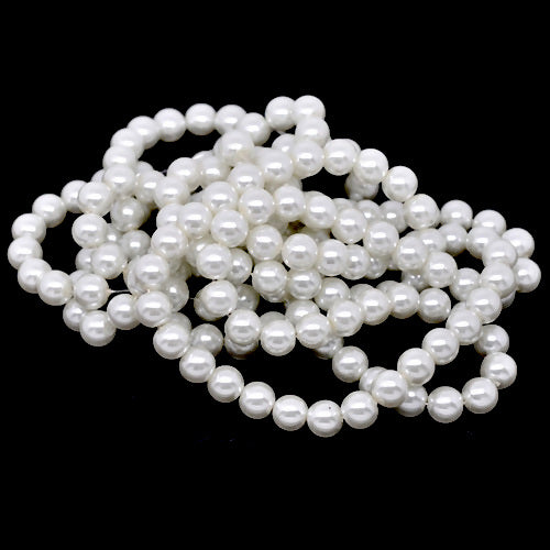 Glass Pearl Beads, Bridal White, Round, 10mm - BEADED CREATIONS