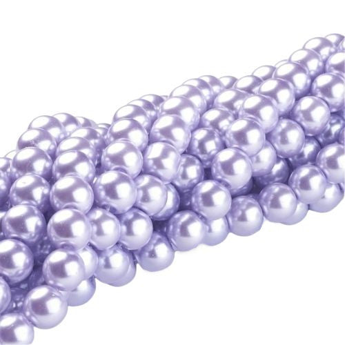 Glass Pearl Beads, Lavender, Round, 8mm - BEADED CREATIONS