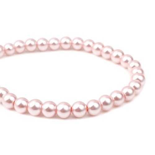 Glass Pearl Beads, Light Pink, Round, 10mm - BEADED CREATIONS