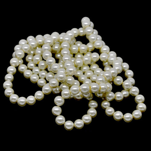 Glass Pearl Beads, Strand, Ivory, Round, 10mm - BEADED CREATIONS