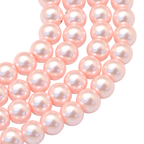 Glass Pearl Beads, Strand, Pink, Round, 8mm - BEADED CREATIONS