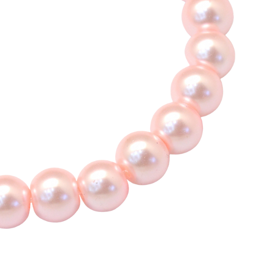 Glass Pearl Beads, Strand, Pink, Round, 8mm - BEADED CREATIONS