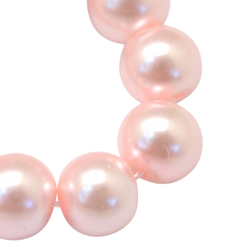 Glass Pearl Beads, Strand, Pink, Round, 8mm - BEADED CREATIONS