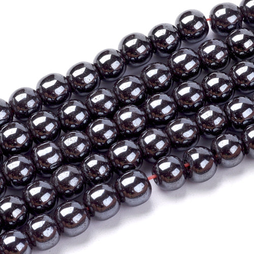 Hematite Beads, Round, Non-Magnetic, Black, 6mm - BEADED CREATIONS