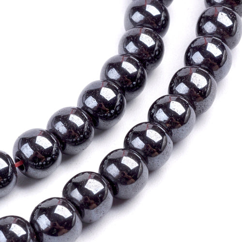 Hematite Beads, Round, Non-Magnetic, Black, 6mm - BEADED CREATIONS