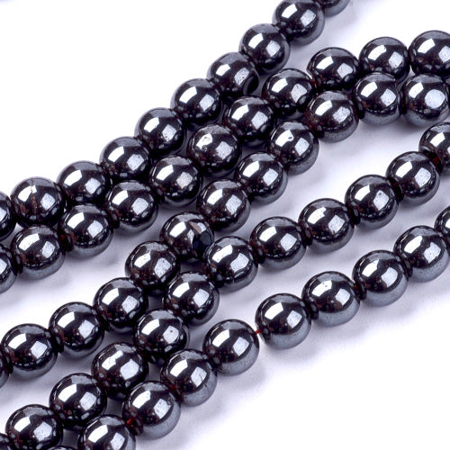 Hematite Beads, Round, Non-Magnetic, Black, 8mm - BEADED CREATIONS