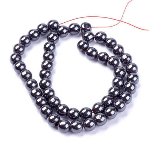 Hematite Beads, Round, Non-Magnetic, Black, 8mm - BEADED CREATIONS