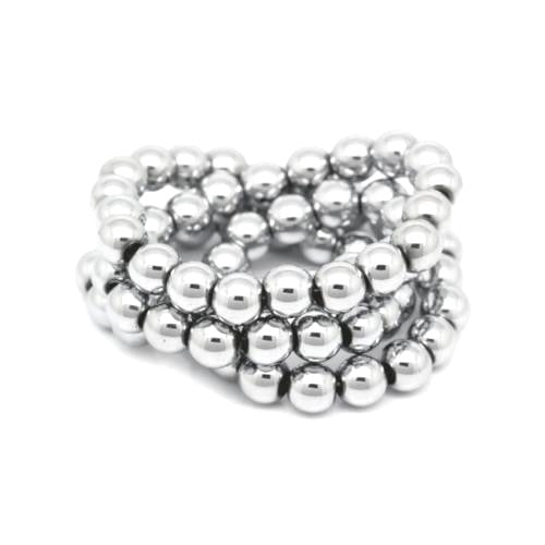 Hematite Beads, Round, Non-Magnetic, Silver, Electroplated, 2mm - BEADED CREATIONS