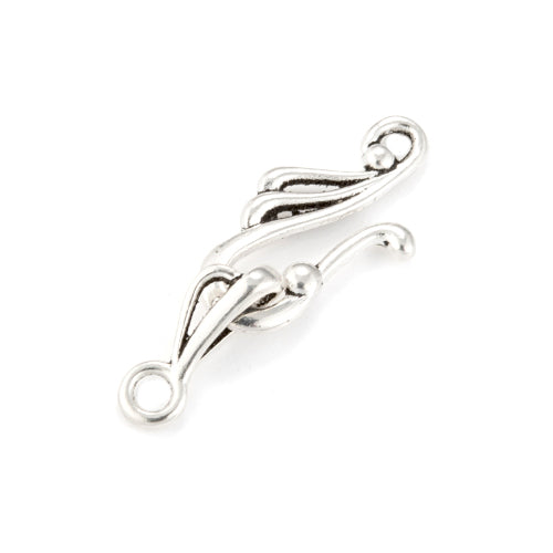 Hook And Eye Clasps, Wing, Antique Silver, Alloy, 12mm - BEADED CREATIONS