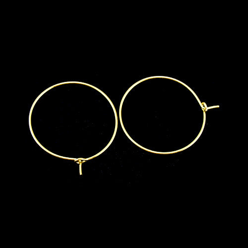 Hoop Earring Findings, Brass, Golden, 30mm - BEADED CREATIONS