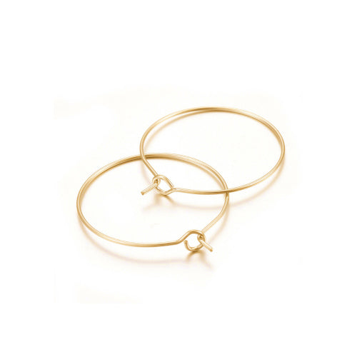 Hoop Earring Findings, Stainless Steel, 18K Gold Plated, 29mm - BEADED CREATIONS