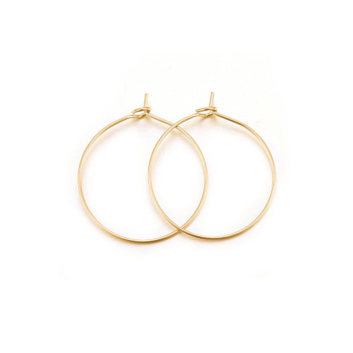 Hoop Earring Findings, Stainless Steel, 18K Gold Plated, 29mm - BEADED CREATIONS