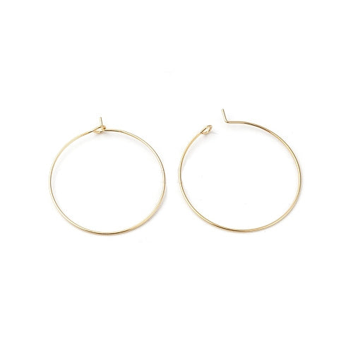 Hoop Earring Findings, Stainless Steel, Golden, 35mm - BEADED CREATIONS