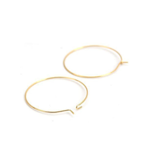 Hoop Earring Findings, Stainless Steel, Golden, 35mm - BEADED CREATIONS