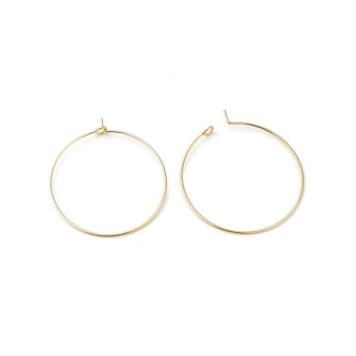 Hoop Earring Findings, Stainless Steel, 18K Gold Plated, 35mm - BEADED CREATIONS