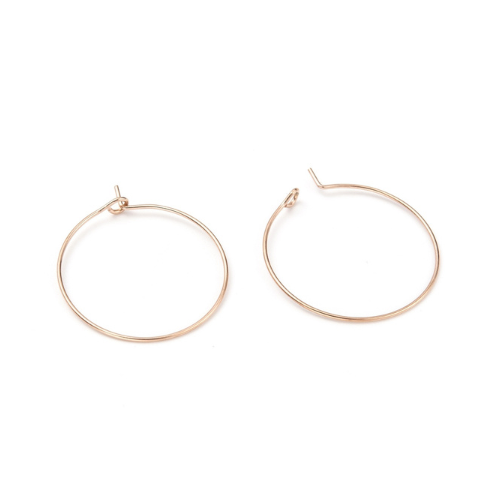 Hoop Earring Findings, Stainless Steel, (IP), Rose Gold, 25mm - BEADED CREATIONS
