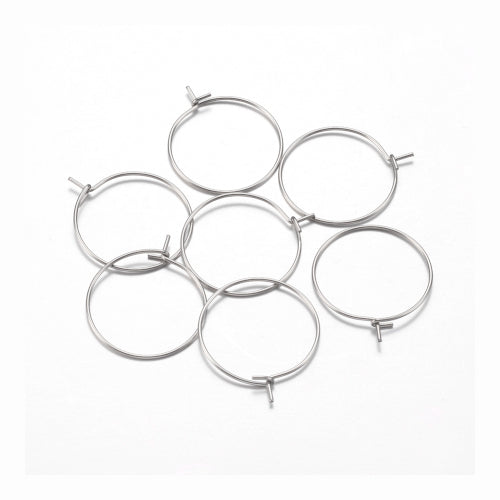 Hoop Earring Findings, Stainless Steel, Silver, 23mm - BEADED CREATIONS