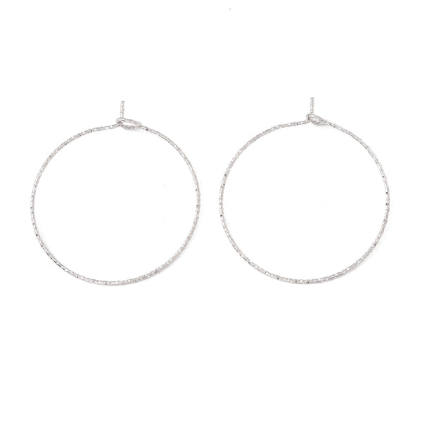 Hoop Earring Findings, Stainless Steel, Silver, 34mm - BEADED CREATIONS