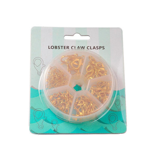 Jewelry Making Kit, Lobster Claw Clasps, And Jump Rings Set, Gold Plated, Alloy, Assorted - BEADED CREATIONS