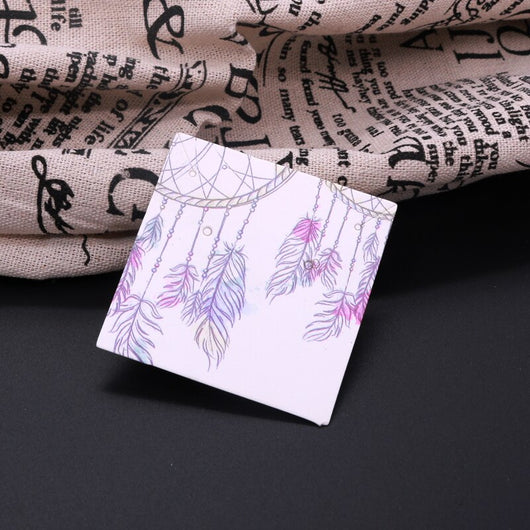 Jewelry Display Cards, Square, Dreamcatcher, Mauve, 59x59mm - BEADED CREATIONS