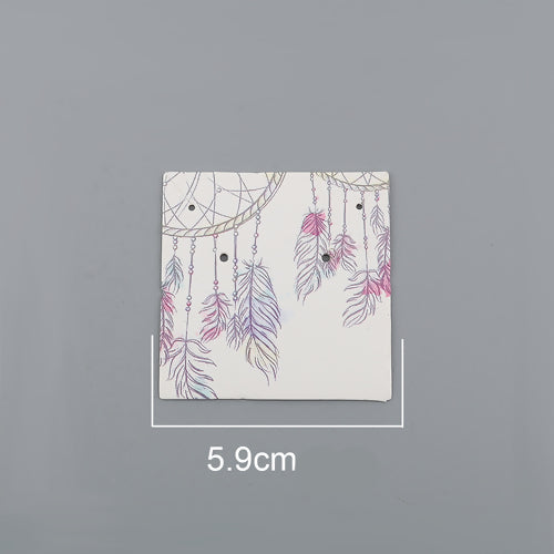 Jewelry Display Cards, Square, Dreamcatcher, Mauve, 59x59mm - BEADED CREATIONS