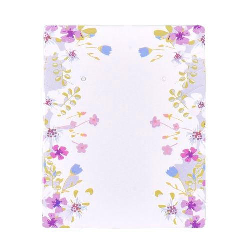 Jewelry Display Cards, Square, Floral, Purple, Blue, 63.5x51mm - BEADED CREATIONS