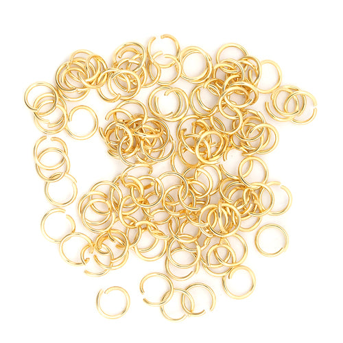 Jump Rings, 304 Stainless Steel, Round, Open, 18K Gold Plated, 6x0.7mm - BEADED CREATIONS