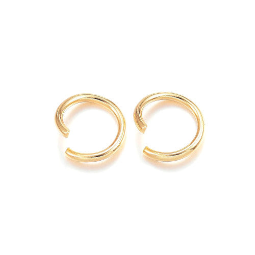 Jump Rings, 304 Stainless Steel, Round, Open, 24K Gold Plated, Golden, 8x1mm a - BEADED CREATIONS