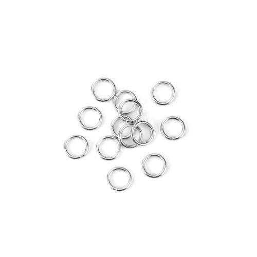 Jump Rings, Iron, Round, Open, Silver Tone, 4x0.7mm - BEADED CREATIONS