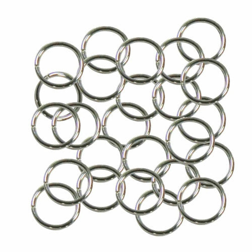 Jump Rings, Iron, Round, Open, Silver, 10x0.9mm - BEADED CREATIONS