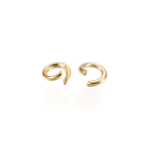 Jump Rings, Stainless Steel, Round, Open, 18K Gold Plated, 3x0.6mm - BEADED CREATIONS