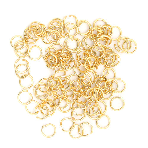 Jump Rings, Stainless Steel, Round, Open, 18K Gold Plated, 6x0.7mm - BEADED CREATIONS