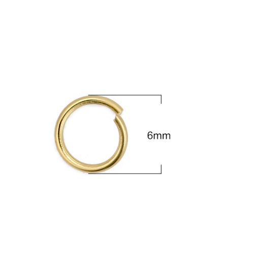 Jump Rings, Stainless Steel, Round, Open, 18K Gold Plated, 6x0.7mm - BEADED CREATIONS