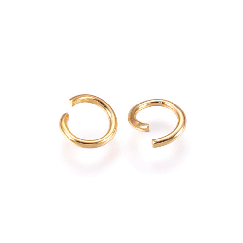 Jump Rings, Stainless Steel, Round, Open, 24K Gold Plated, 5x0.7mm - BEADED CREATIONS